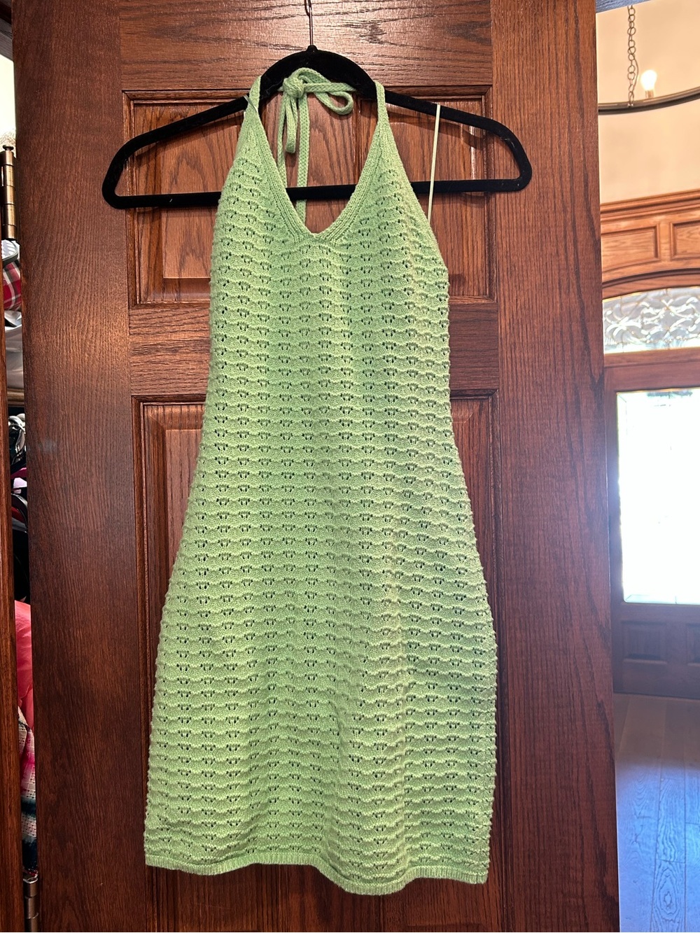 Freshman open back sea green dress